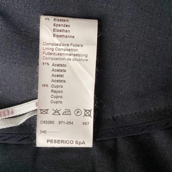 Peserico Italian Charcoal Aysmmetric zipper Dress Pants 40 / 6 - Picture 7 of 8